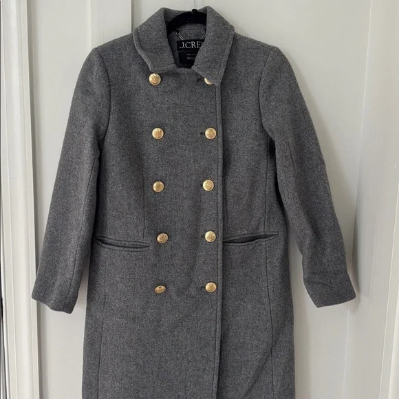 J Crew Warwick Gray topcoat in Italian stadium-cloth wool blend Size 2